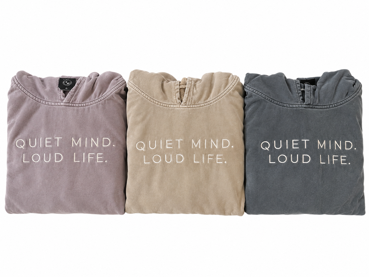 Quiet Mind. Loud Life. — 350 GSM Cotton Embroidered Hoodie