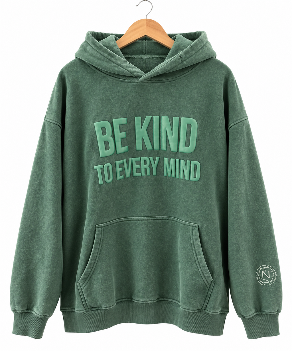 450 BE KIND TO EVERY MIND 450 GSM Heavyweight Hoodie, Premium Oversized Hoodie, Ultra Heavy Soft Fleece Sweatshirt, Neurodivergent Comfort Hoodie, Unisex Streetwear