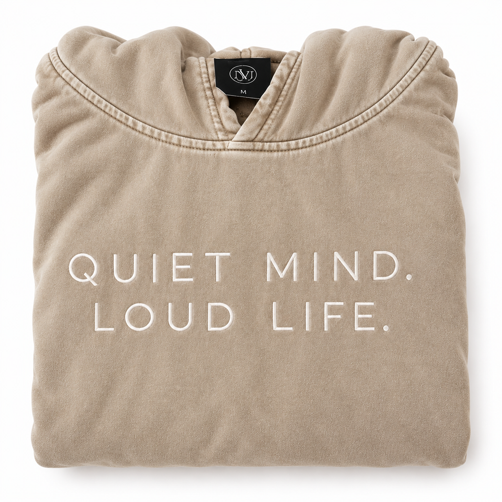 Quiet Mind. Loud Life. — 350 GSM Cotton Embroidered Hoodie