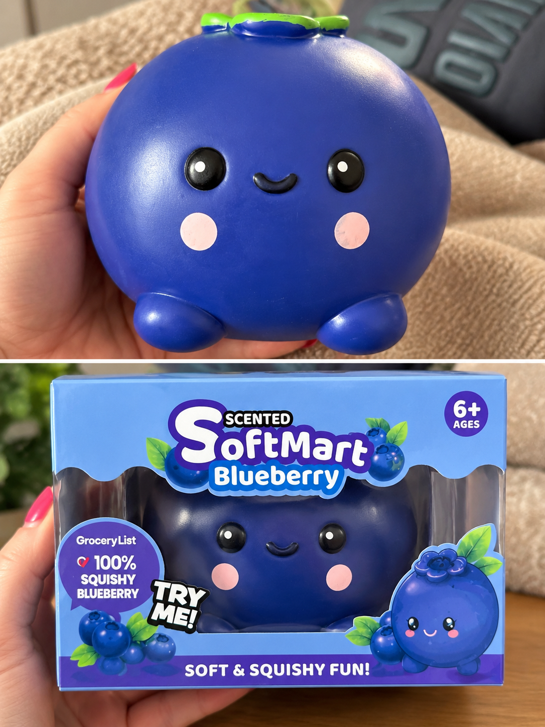 Blueberry Jumbo Squishy — Soft, Blueberry-Scented Fidget