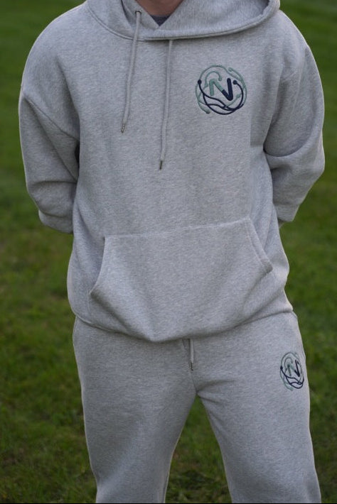 NeuroNest Grey Heavyweight Logo Set – Hoodie & Sweatpants